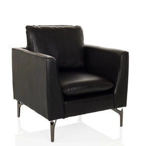 Svart Loungefåtölj BAVERO i konstläder med metallben från hjh OFFICE