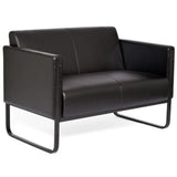 Svart loungesoffa BALI BLACK som tvåsits med metallstomme från hjh OFFICE