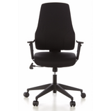 Svart Professionell kontorsstol PRO-TEC 100 med armstöd och femhjulig stjärnfot från hjh OFFICE – 360-gradersvy (framifrån 0°)
