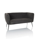 Grå loungesoffa HAYRIVER med smala svarta ben från hjh LIVING – 360-gradersvy (framifrån 15°)