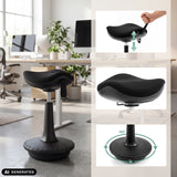 Höjdjusterbar sits och 360-graders svängbar fot på ståstolen Balance Sit Ergo från hjh OFFICE (AI-genererad bild)