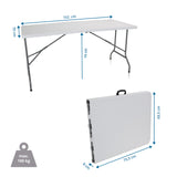 Måttskiss av det Hopfällbart bord EASY UP MULTI II med 152 × 70 cm och en bärförmåga på 100 kg från hjh OFFICE