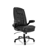 Svart XXL snurrstol INSTRUCTOR III i konstläder med stjärnfot och fem hjul från hjh OFFICE – 360-gradersvy (snett framifrån 40°)