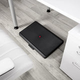 Svart PIEDINO STRIPE PRO Fotstöd med räfflad yta och röd knapp från hjh OFFICE