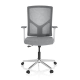Grå Home Office kontorsstol BRETON BASE W med nätrygg och femhjulig stjärnfot från hjh OFFICE – 360-gradersvy (framifrån 0°)