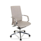 Professionell kontorsstol BESSONA med beige tygbeklädnad och blanka aluminiumarmstöd från hjh OFFICE