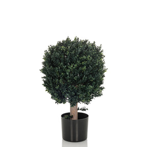 Konstgjorda växter BUXUS i grönt med sfärisk krona i en svart kruka från hjh OFFICE