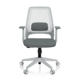 Grå Home Office kontorsstol PARFERIO W med nätrygg och femhjulig fotkorsbas från hjh OFFICE – 360-gradersvy (framifrån 0°)