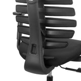 Ryggstöd med horisontella lameller på den professionella kontorsstolen ERGO LINE ECO i svart från hjh OFFICE