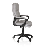 Grå Home Office chefsfåtölj RELAX CX 120 med quiltat överdrag och femhjulig fotkorsbas från MyBuero – 360-gradersvy (sidoprofil 80°)