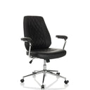Schwarzer Home-Office-Chefsessel THEO I mit gesteppter Rückenlehne und Chromgestell von hjh OFFICE