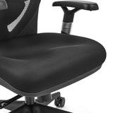 Svart flätad sits på high end-kontorsstolen VENUS BASE från hjh OFFICE