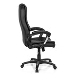Svart Home Office kontorsstol RELAX CL120 med vaddering och femstjärnig fotkorsbas med hjul från MyBuero – 360-gradersvy (sidoprofil 100°)