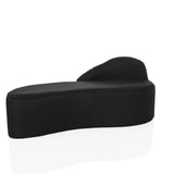 Svart loungesoffa BARACOA med organisk form och integrerat ryggstöd från hjh OFFICE – 360-gradersvy (framifrån 15°)