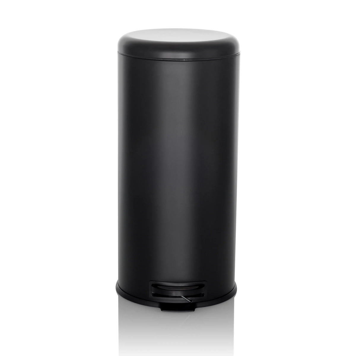 Svart Papperskorg CLEAN STEP med lock och fotpedal från hjh OFFICE – 360-gradersvy (framifrån 0°)