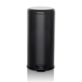 Svart Papperskorg CLEAN STEP med lock och fotpedal från hjh OFFICE – 360-gradersvy (framifrån 0°)