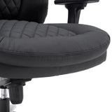Quiltad sits i svart konstläder från snurrstolen XXL Pullmann Gen2 från hjh OFFICE