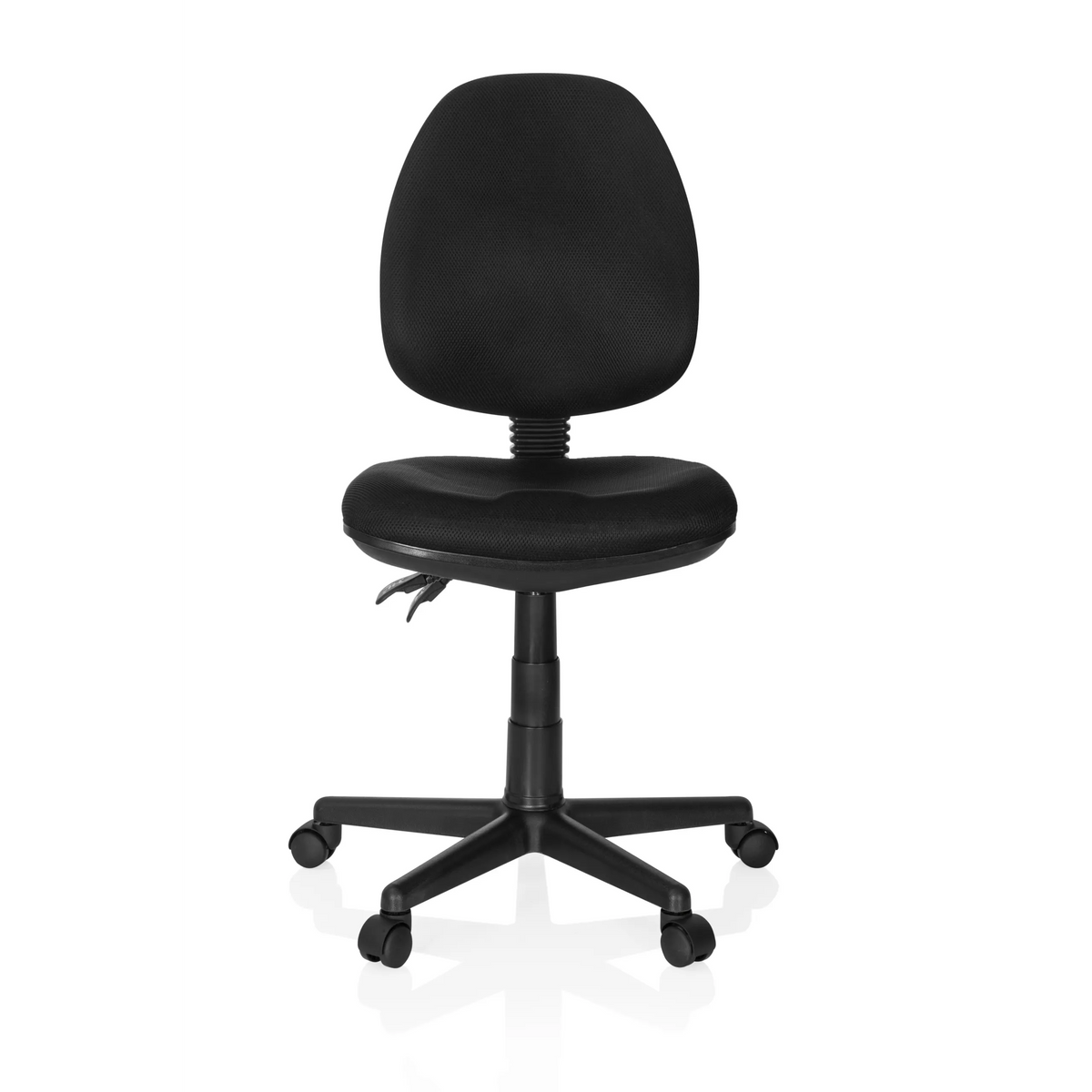 Svart Home Office kontorsstol CITY 25 med nätrygg och femhjulig stjärnfot från hjh OFFICE – 360-gradersvy (framifrån 0°)