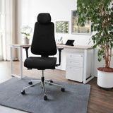 Svart Professionell kontorsstol PRO-TEC 400 med nackstöd och justerbara armstöd från hjh OFFICE