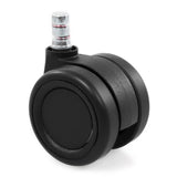 Svarta hjul 5x ROLO COLOR 60 11mm/60mm för hårda golv med metalliskt monteringsstift från hjh OFFICE – 360-gradersvy (snett bakifrån 120°)