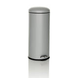 Grå papperskorg CLEAN VIII med lock och fotpedal från hjh OFFICE – 360-gradersvy (framifrån 15°)