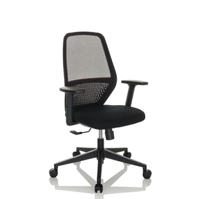 Professionell kontorsstol CARLOW I i svart med nätryggstöd och armstöd från hjh OFFICE