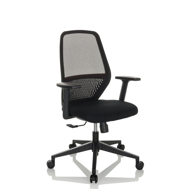 Professionell kontorsstol CARLOW I i svart med nätryggstöd och armstöd från hjh OFFICE