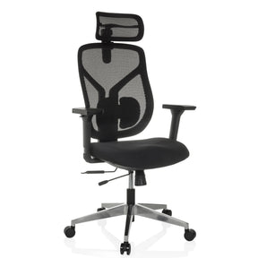 Hög kontorsstol CASSILIS B med svart nätöverdrag och nackstöd från hjh OFFICE