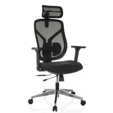 Hög kontorsstol CASSILIS B med svart nätöverdrag och nackstöd från hjh OFFICE