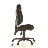 Svart Home Office kontorsstol WELLPOINT 10 med stjärnfot och fem hjul från Topstar – 360-gradersvy (sidoprofil 80°)