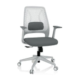 Grå Home Office kontorsstol PARFERIO W med nätrygg och femhjulig fotkorsbas från hjh OFFICE – 360-gradersvy (framifrån 20°)