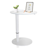Vitt Ståskrivbord STAND III med rund skiva och rund fot från hjh OFFICE