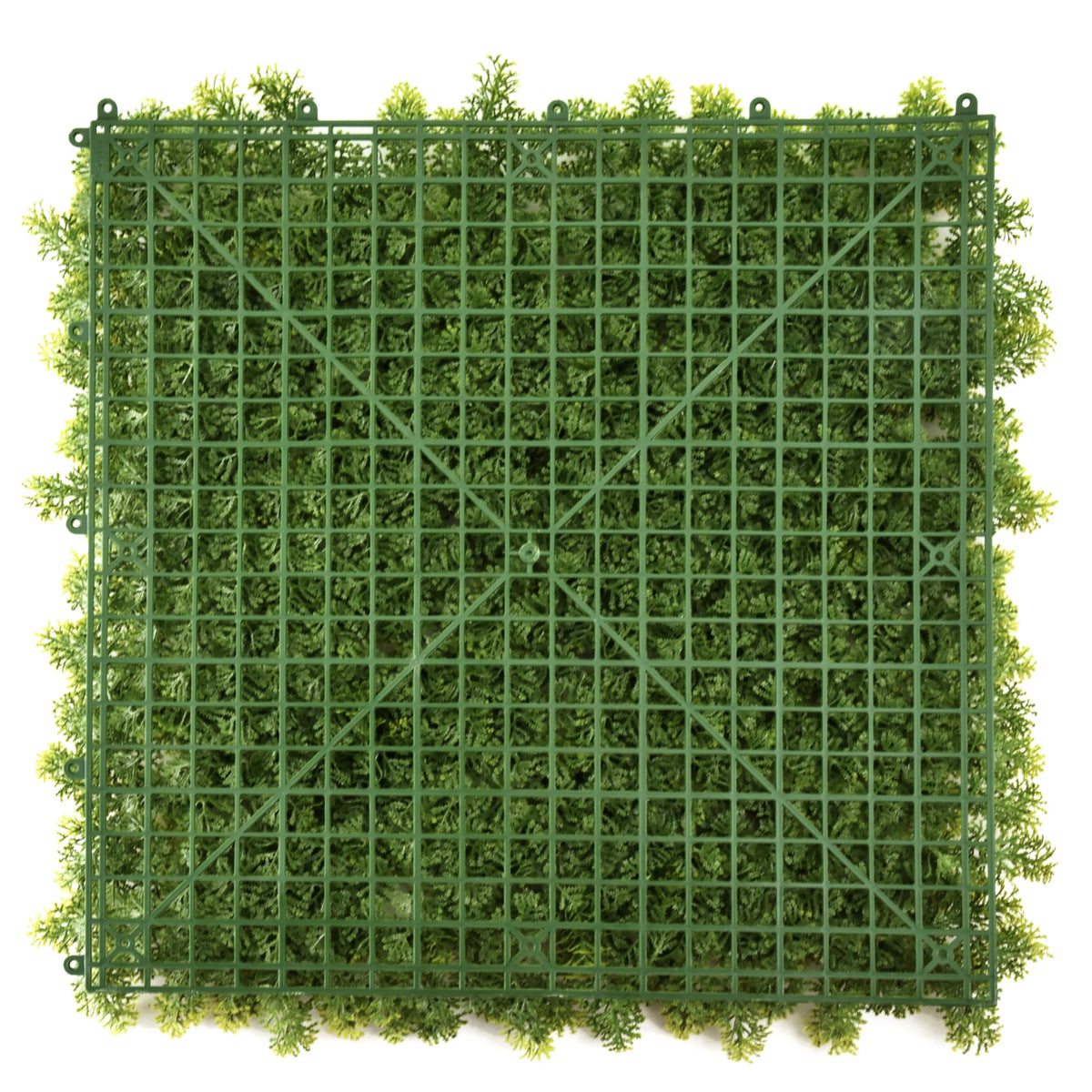 Grön växtmatta LEAFLUXE 3 med kvadratiskt plastgitter och konstgjord grönska från hjh LIVING