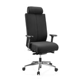 Svart Professionell kontorsstol PRO-TEC XXL med tygklädsel, nackstöd och femhjulig fotkorsbas från hjh OFFICE – 360-gradersvy (snett framifrån 30°)