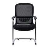 Svart Ergomy Meet fjädrande stol med nätrygg, armstöd och kromad ram från hjh OFFICE – 360-gradersvy (framifrån 0°)