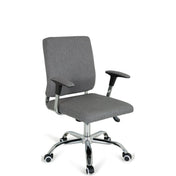 Home Office chefsfåtölj CHARLES I i mörkgrå med armstöd och blankt stjärnfot från hjh OFFICE