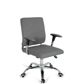 Home Office chefsfåtölj CHARLES I i mörkgrå med armstöd och blankt stjärnfot från hjh OFFICE