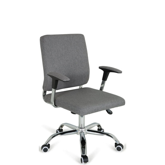Home Office chefsfåtölj CHARLES I i mörkgrå med armstöd och blankt stjärnfot från hjh OFFICE