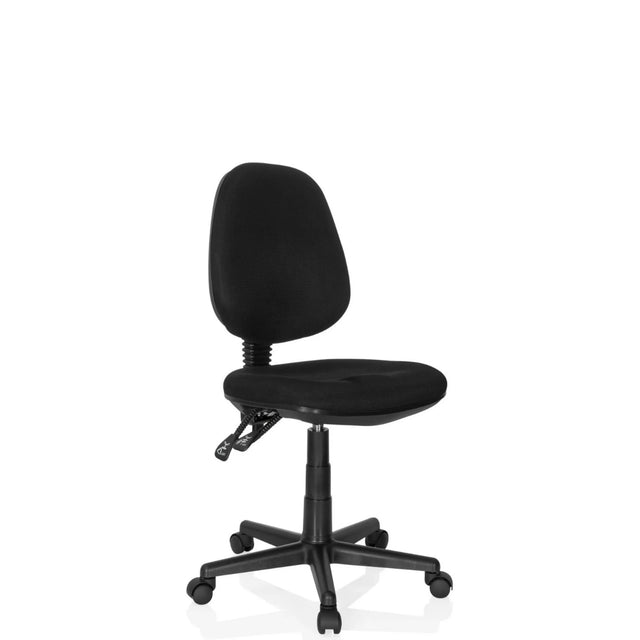 Svart Home Office kontorsstol CITY 25 med tygbeklädnad och stjärnfot med hjul från hjh OFFICE