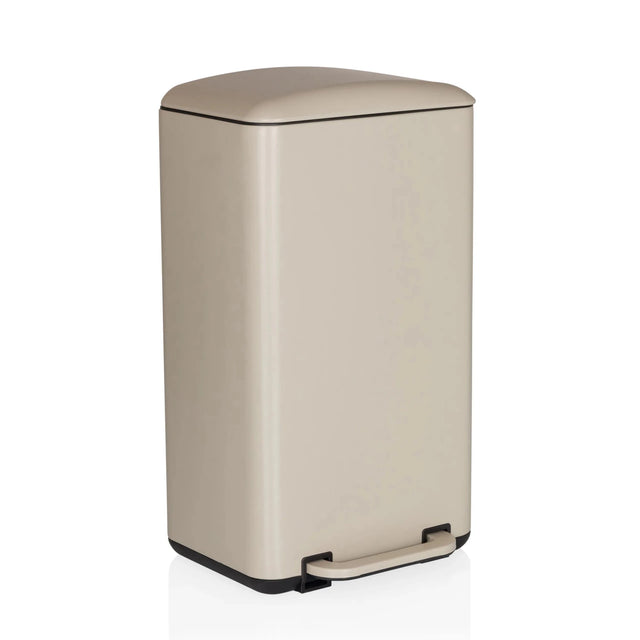 Beige papperskorg CLEAN BEVA med en volym på 30 liter och fotpedal från hjh OFFICE