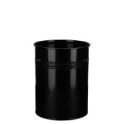 Svart Papperskorg CLEAN III med hålmönster i den övre delen från hjh OFFICE