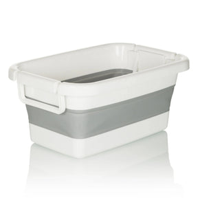 Fällbar behållare CLEAN SILW i grått och vitt med sidohandtag från hjh OFFICE