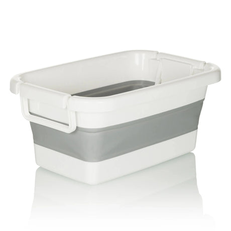 Fällbar behållare CLEAN SILW i grått och vitt med sidohandtag från hjh OFFICE