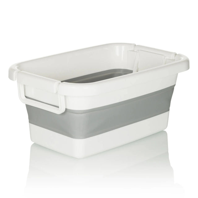 Fällbar behållare CLEAN SILW i grått och vitt med sidohandtag från hjh OFFICE
