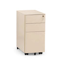 Beige Rullcontainer COLOR I i metall med tre lådor och hjul från hjh OFFICE