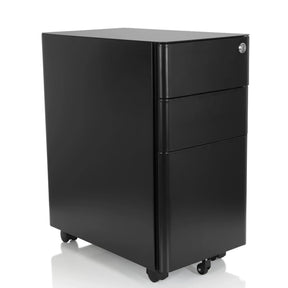 Svart Rullcontainer COLOR I i metall med tre lådor och hjul från hjh OFFICE