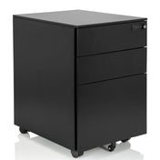 Svart Rullcontainer COLOR OS I i metall med tre lådor och hjul från hjh OFFICE