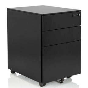 Svart Rullcontainer COLOR OS I i metall med tre lådor och hjul från hjh OFFICE