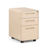 Beige Rullcontainer COLOR PLUS I i metall med tre lådor och hjul från hjh OFFICE