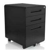 Svart rullcontainer COLOR PLUS I i metall med tre lådor och hjul från hjh OFFICE